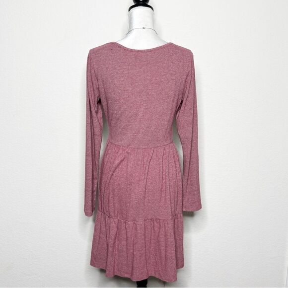 Wild Fable Women's Mauve Pink Long Sleeve Tiered Mini Dress Size M - Picture 4 of 8